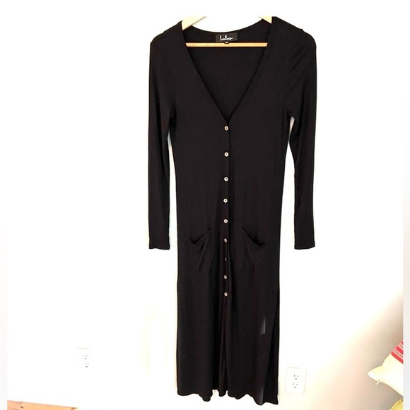 Lulus Button Front Ribbed Maxi/Midi Dress with Pockets. Size XS. - Picture 1 of 12